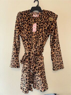 Juicy Couture leopard Print Hooded Robe - Brown & Black